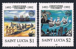 St Lucia 991-992, MNH. Michel 1001-1002. America-500, 1992. Columbus Fleet. OECS - St.Lucia (1979-...)