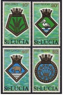 St Lucia 405-408, MNH. Mi 398-401. Coats Of Arms 1976. Royal Naval Ships: Ceres, - St.Lucie (1979-...)