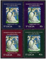 St Lucia 286-289, MNH. Mi 278-281. Christmas 1970. Madonna, Lilies, Luca Robbia. - St.Lucie (1979-...)