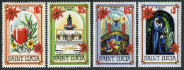 St Lucia 702-705,705a.MNH.Mi 684-687,Bl.38. Christmas 1984.Glass,Altar,Creche, - St.Lucie (1979-...)