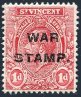 Saint Vincent MR1, Lightly Hinged. Michel . War Tax Stamp 1916. - St.Vincent (1979-...)