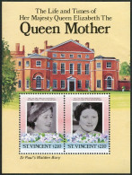 St Vincent 865, MNH. Michel Bl.19. Queen Mother 85th Jubilee, 1985. - St.Vincent (1979-...)