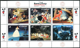 St Vincent 1711 Af Sheet, MNH. Opening Of Euro Disney, 1992. - St.Vincent (1979-...)