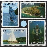 St Vincent 1095-1098, MNH. Michel 1108-1111. Tourism 1988. Windsurfing, Ship. - St.Vincent (1979-...)