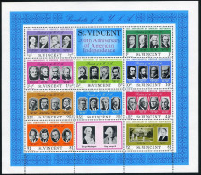 St Vincent 444a Sheet, Hinged. Michel Bl.5. USA-200, 1976. Presidents. - St.Vincent (1979-...)