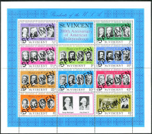 St Vincent 444a SPECIMEN Sheet, MNH-folded. Mi Bl.5. USA-200,1976.Presidents. - St.Vincent (1979-...)