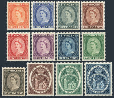 St Vincent 186-197 Wmk.4, Hinged. Michel 168-179. Queen Elizabeth QE II, 1955. - St.Vincent (1979-...)