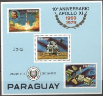 Paraguay 1980, Space, Apollo XI, BF - Amérique Du Sud