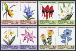 St Vincent Gren 476-479 Ab Imperf Pairs,MNH.Michel 381B-388B. Flowers 1985. - St.Vincent (1979-...)