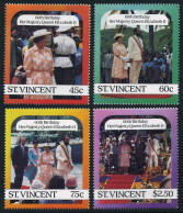 St Vincent 928-931,932,MNH.Mi 957-960,Bl.39. Queen Elizabeth II,birthday 1986. - St.Vincent (1979-...)