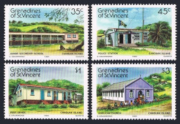St Vincent Gren 433-436,MNH.Michel 320-323. Canouan Island, 1984.School,Church, - St.Vincent (1979-...)