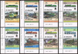 St Vincent 699-706 Ab Pairs,MNH.Michel 664-675. Locomotives,set 1.1983. - St.Vincent (1979-...)