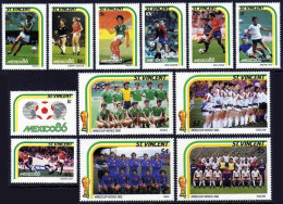 St Vincent 940-951,MNH.Michel 941-952. World Soccer Cup Mexico-1986. - St.Vincent (1979-...)