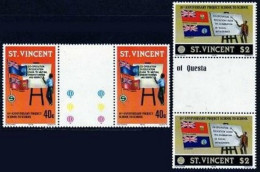 St Vincent 535-536 Gutter,MNH.Michel 506-507. Project School To School,1978. - St.Vincent (1979-...)