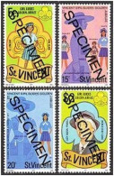 St Vincent 504-507 SPECIMEN,MNH.Mi 480-483. Girl Guides-50,1977.Baden-Powell. - St.Vincent (1979-...)