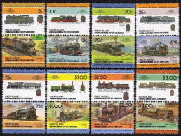 St Vincent Union 14 X8 Ab Pairs,MNH.Michel 54-69. Locomotives, Set 2,1984. - St.Vincent (1979-...)