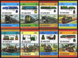 St Vincent 747-754 Ab Pairs,MNH.Michel 729-743. Locomotives,set 2.1984. - St.Vincent (1979-...)