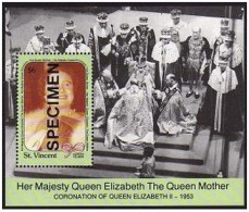St Vincent 1335 SPECIMEN,MNH.Michel 1530 Bl.99. Queen Mother Elizabeth,1990. - St.Vincent (1979-...)