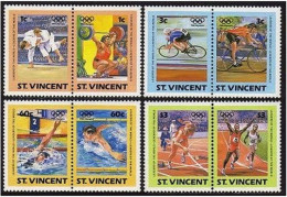 St Vincent 765-768 Pairs,MNH.Mi 748-755. Olympics Los Angeles-1984.Judo,Cycling, - St.Vincent (1979-...)