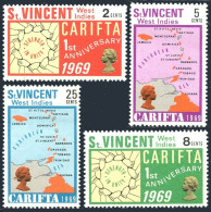 St Vincent 272-275, MNH. Michel 251-254. CARIFTA, 1969. Strength In Unity. Map. - St.Vincent (1979-...)