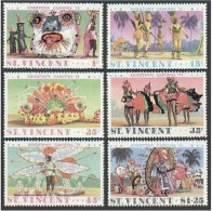 St Vincent 401-406, 406a Sheet, MNH. Mi 377-382, Bl.4. Kingstown Carnival, 1975. - St.Vincent (1979-...)