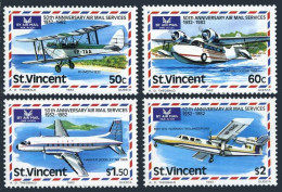St Vincent 643-646,MNH.Michel 639-642. Airmail Service,50th Ann.1982. - St.Vincent (1979-...)