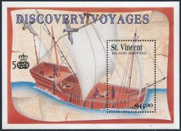 St Vincent 1483-84,MNH.Michel Bl.170-171. Discovery Of America-500.Ships.1991. - St.Vincent (1979-...)