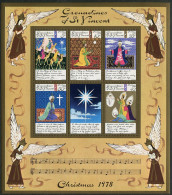 St Vincent Gren 165a Sheet, MNH. Michel Bl.2. Christmas 1978. Carol.Camel - St.Vincent (1979-...)