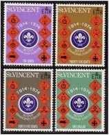 St Vincent 385-388,MNH.Michel 358-361. Scout Diamond Jubilee,1974.Badges. - St.Vincent (1979-...)