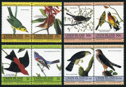 St Vincent Union 186-189 Ab Pairs,MNH.Michel 78-85. Audubon's Birds 1985.Sparrow - St.Vincent (1979-...)