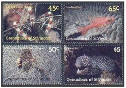 St Vincent Gren 574-577,578,MNH.Michel 565-568,Bl.30. Coral Fish 1987. - St.Vincent (1979-...)