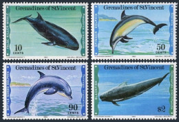 St Vincent Gren 183-186,MNH.Michel 182-185. Dolphins,Whales 1980. - St.Vincent (1979-...)