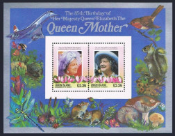 St Vincent Union 211-212, MNH. Mi Bl.2-3. Queen Mother, 85th Birthday. Fauna. - St.Vincent (1979-...)