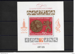 BULGARIE 1981 Jeux Olympiques De Moscou, Médaille D'or Yvert BF 97A, Michel Bl 109 NEUF** MNH Cote Yv 40 Euros - Blocs-feuillets