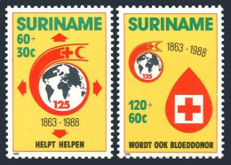 Surinam B366-B367, MNH. Mi . Red Cross & Red Crescent 125th Ann. 1988. - Surinam