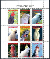 Surinam 1354 Ai Block, MNH. Parrots 2007. - Surinam
