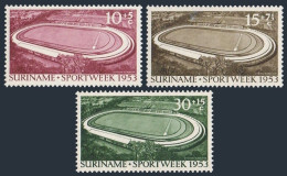 Surinam B55-B57,lightly Hinged.Michel 343-345. New Stadium,Paramaribo,1952. - Surinam