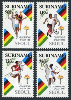 Surinam 812-815,814a, MNH. Mi 1264-1267,Bl.47. Olympics Seoul-1988.Relay,Soccer, - Surinam