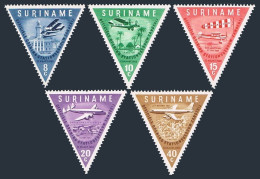 Surinam 277-281,MNH.Michel 375-379. Zanderij Airport,1960.Famous Planes. - Suriname