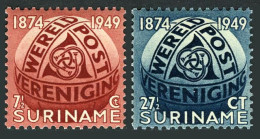 Surinam 238-239, MNH. Michel 313-314. UPU-75, 1949. Post Horn Entwined. - Surinam