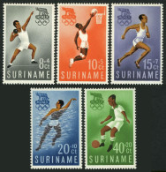 Surinam B75-B79, MNH. Mi 384-388. Olympics Rome-1960. Basketball, Runner,Soccer, - Surinam