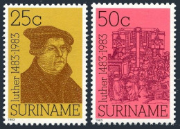 Surinam 661-662, MNH. Michel 1063-1064. Martin Luther, 500th Birth Ann. 1983.  - Surinam