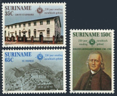 Surinam 610-612, MNH. Mi 1002-1004. EBG Missionaries, 250th Ann.1982. J.L.Dober. - Surinam