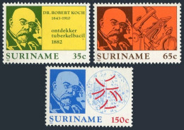 Surinam 603-605, MNH. Mi 990-992. TB Bacillus Centenary, 1982. Dr. Robert Koch. - Surinam