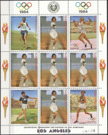 Paraguay 1983, Olympic Games In Los Angeles, Fence, Sheetlet - Leichtathletik
