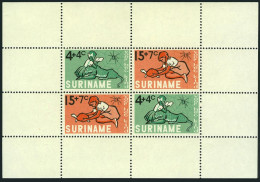 Surinam B118a, MNH. Mi Bl.4. Welfare 1965. Children, Panther, Spider, Tortoise. - Suriname