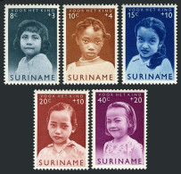 Surinam B 94-B98,B95a Sheet, MNH. Mi 435-439, Bl.2. Child Welfare 1963. Girls. - Surinam