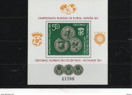BULGARIE 1981 Coupe Du Monde De Football, Monnaies Yvert BF 98A, Michel Bl 111 NEUF** MNH Cote 40 Euros - Blocks & Kleinbögen