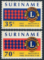 Surinam 596-597, MNH. Mi 983-984. Lions In Suriname, 25 Years In Surinam. 1982.  - Surinam