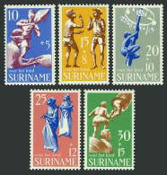 Surinam B157-B161, B159a, MNH. Mi 564-568, Bl.9 Welfare 1969. Children's Games. - Surinam